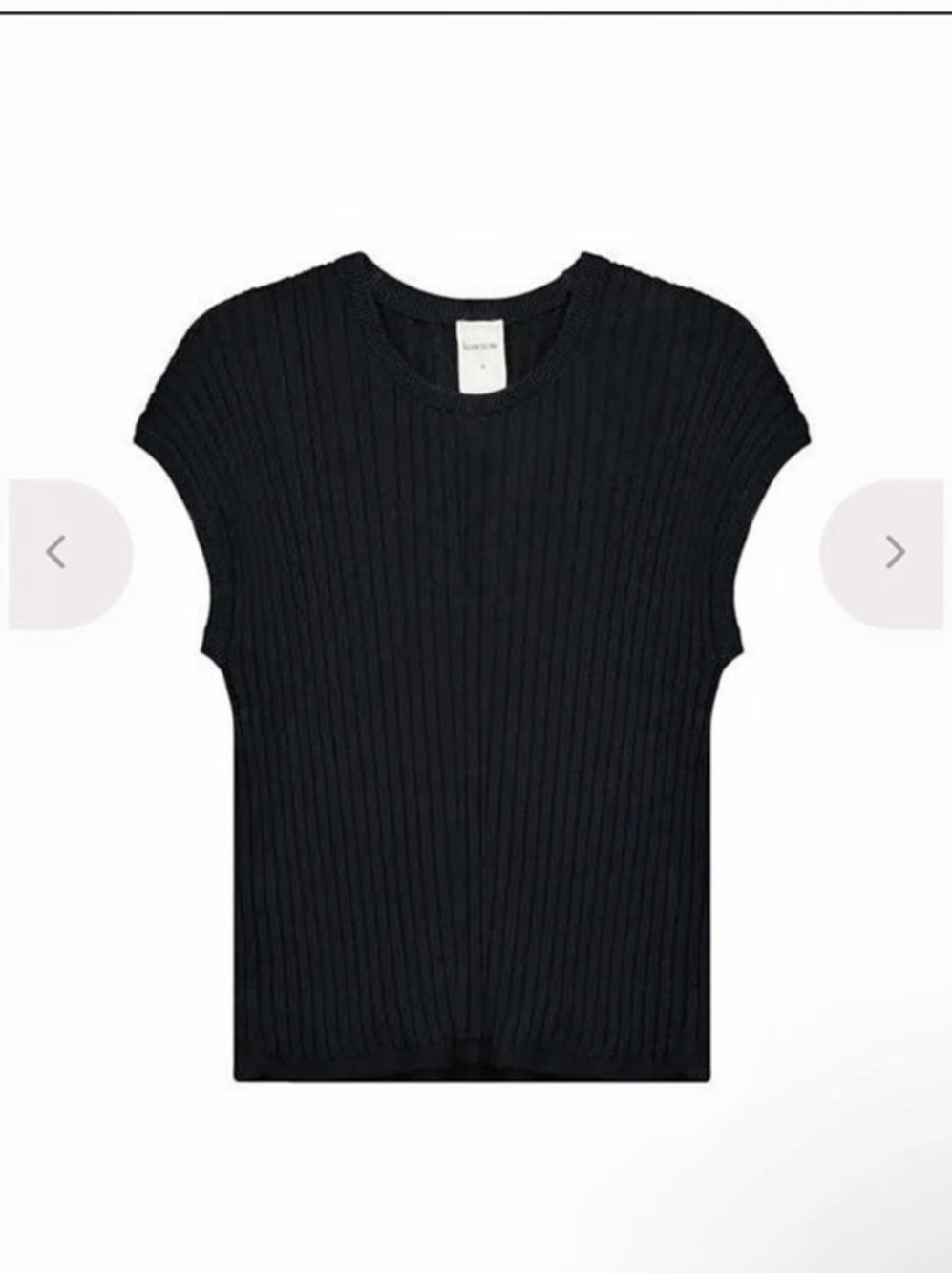 Kowtow Rib Knit Tee Ribbed Crew Neck Tee in Black Size Small